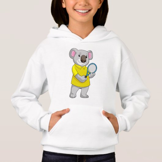 Koala in Tennis mit Tennis-Schläger Hoodie (Vorderseite)