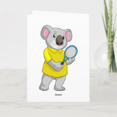 Koala in Tennis mit Tennis-Schläger Karte (Rückseite)