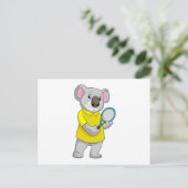Koala in Tennis mit Tennis-Schläger Postkarte (Stehend Vorderseite)