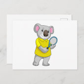 Koala in Tennis mit Tennis-Schläger Postkarte (Vorne/Hinten)