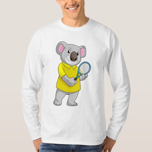 Koala in Tennis mit Tennis-Schläger T-Shirt (Vorderseite)