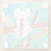 Koala in Tree Original Abstract Art Glasuntersetzer (Rückseite)