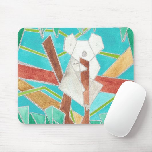 Koala in Tree Original Abstract Art Mousepad (Mit Mouse)