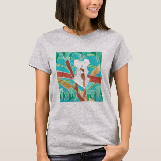 Koala in Tree Original Abstract Art T-Shirt (Vorderseite)