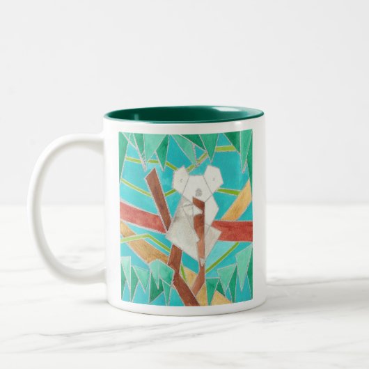 Koala in Tree Original Zweifarbige Tasse (Links)