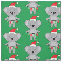 Koala in Weihnachtsmannmütze und Weihnachtsdekorat