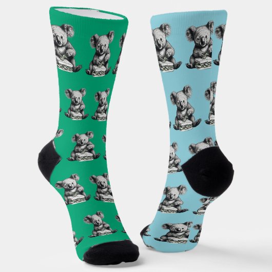 Koala isst einen Niedlichen Sandwich Socken (Gewinkelt)