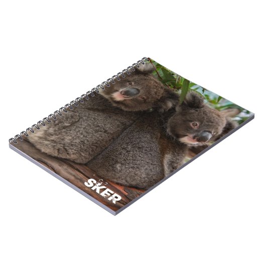 Koala Joeys violettes und bröckelndes Notizbuch Notizblock (Linke Seite)