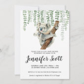 Koala Jungle Babydusche Einladung (Vorderseite)