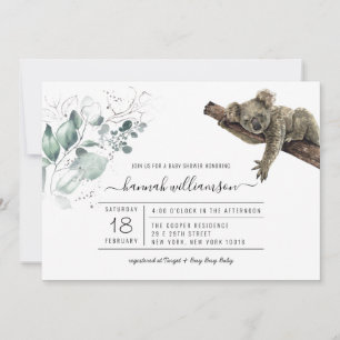 Koala Jungle Babydusche Einladung