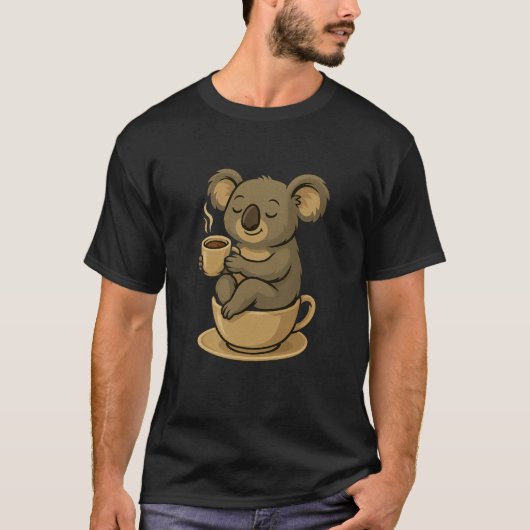 Koala Kaffeetasse Espresso Relax Lustig Morgen Shi T-Shirt (Vorderseite)