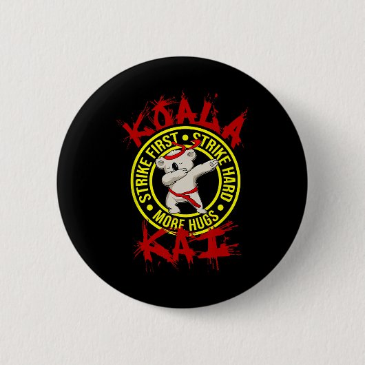 Koala Kai Lustiger Karate-Ninja-Dojo Koala Umarme Button (Vorderseite)