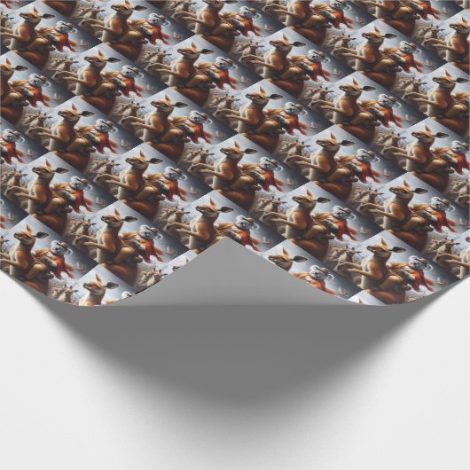 Koala Kangaroo Rider Geschenkpapier (Ecke)