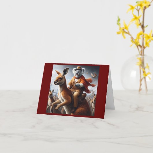 Koala Kangaroo Rider Karte (Gelbe Blume)