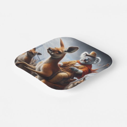 Koala Kangaroo Rider Pappteller (Gewinkelt)