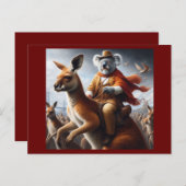 Koala Kangaroo Rider Postkarte (Vorne/Hinten)