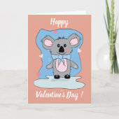 Koala Kid Valentine's Day Card Feiertagskarte (Vorderseite)