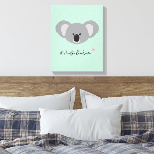 "Koala Kindness" #AustraliaLove Wohltätigkeit Lein Leinwanddruck (Insitu (Schlafzimmer))