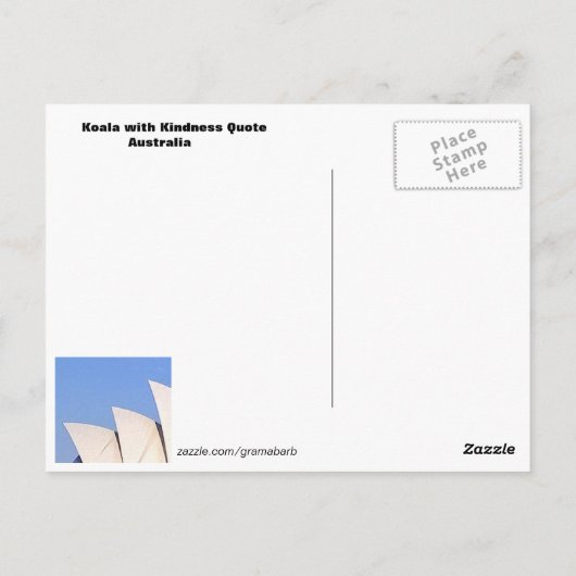 Koala Kindness Quote Postcard Postkarte (Rückseite)