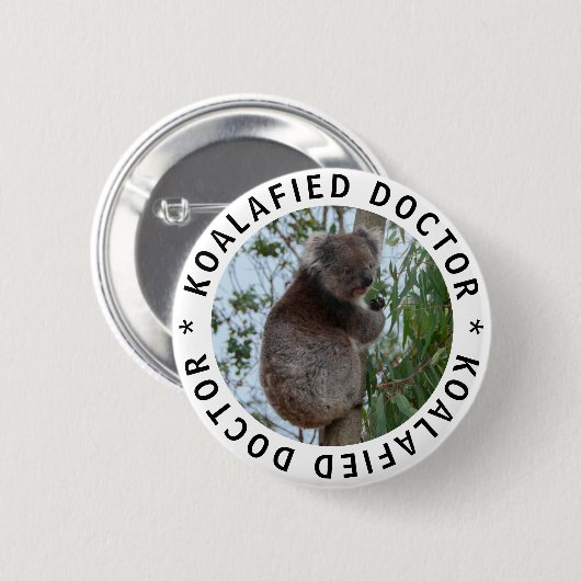 Koala Koalafied Qualified Doctor Niedlich Funny Bu Button (Vorne & Hinten)