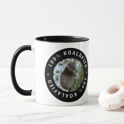 Koala Koalafied Qualified Süße Tier Australien Tasse (Mit Donut)