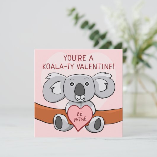 Koala Koality Be Mine Valentinstag Card (Stehend Vorderseite)