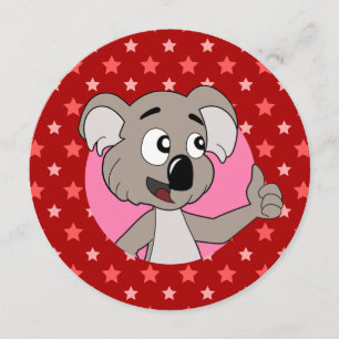 Koala-Kopf Cartoon-Geburtstags-Druck-Einladungen Einladung