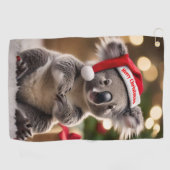 "Koala Kris Kringle: Christmas Down Under" Golfhandtuch (Horizontal)