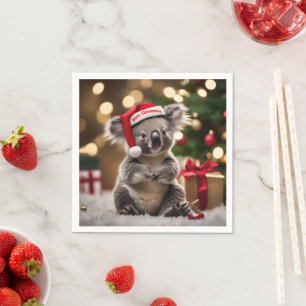 "Koala Kris Kringle: Christmas Down Under" Serviette