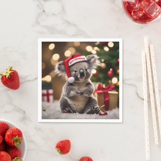 "Koala Kris Kringle: Christmas Down Under" Serviette (Beispiel)
