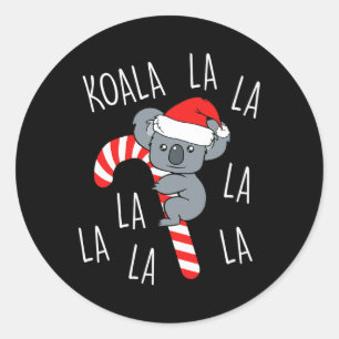 Koala La La La La - Aussie Xmas Pun Funny Australi Runder Aufkleber