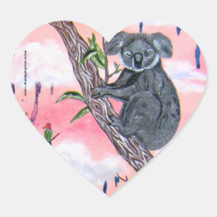 Koala-Liebe Herz-Aufkleber