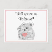 Koala Liebe Valentinstag Feiertagspostkarte (Vorderseite)