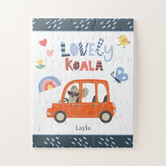 Koala Little Girl First Name Süße Tier Puzzle (Vertikal)