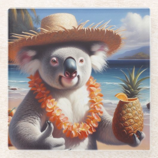 Koala Luau Glasuntersetzer (Vorderseite)