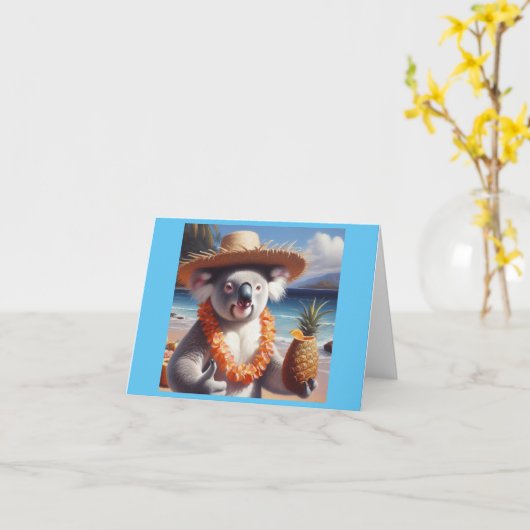Koala Luau Karte (Gelbe Blume)