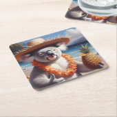 Koala Luau Rechteckiger Pappuntersetzer (angewinkelt)