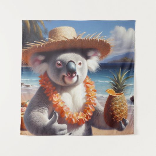 Koala Luau Wandteppich (Vorderseite)