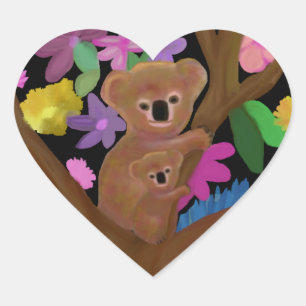 Koala Luv Heart Stickers