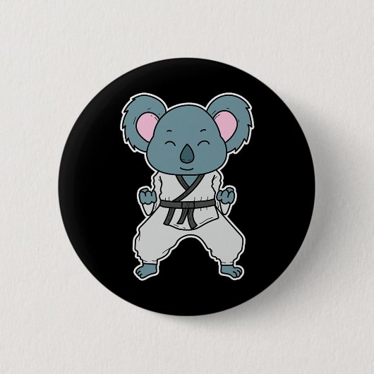 Koala macht Karate Button (Vorderseite)