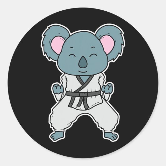 Koala macht Karate  Runder Aufkleber (Vorderseite)