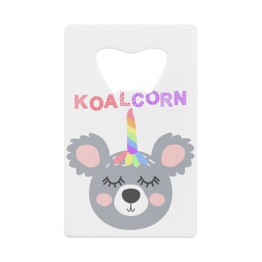 Koala Maisbär mit Regenbogenhorn Cool Koala Geldbeutel Flaschenöffner (Vorderseite)