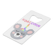 Koala Maisbär mit Regenbogenhorn Cool Koala Geldbeutel Flaschenöffner (Rückseite Schrägansicht)