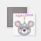Koala Maisbär mit Regenbogenhorn Cool Koala Magnet (Vorderseite/Rückseite)
