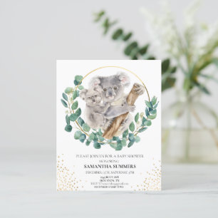 Koala Mama und Baby Watercolor Babydusche