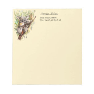 Koala mit Aquarellfarben-Sepiattönen bemalt Notizblock