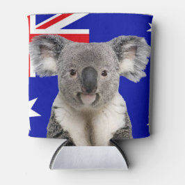 Koala mit australischem Flaggenhintergrund Dosenkühler