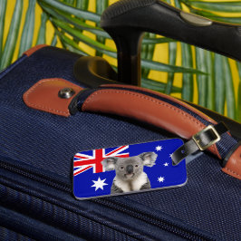 Koala mit australischem Flaggenhintergrund Gepäckanhänger