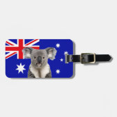 Koala mit australischem Flaggenhintergrund Gepäckanhänger (Vorderseite horizontal)