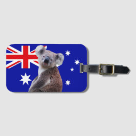 Koala mit australischem Flaggenhintergrund Gepäckanhänger